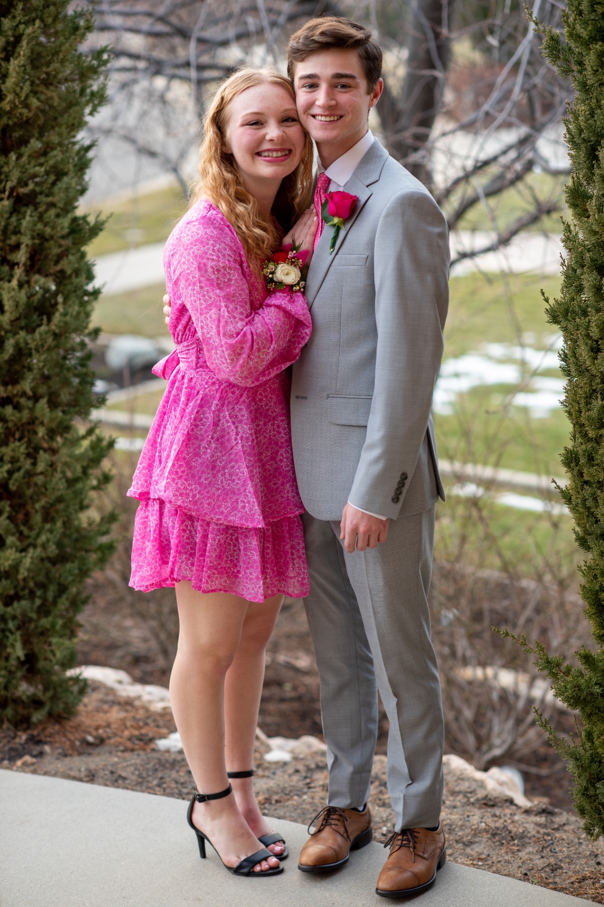Dressed up together for a spring dance