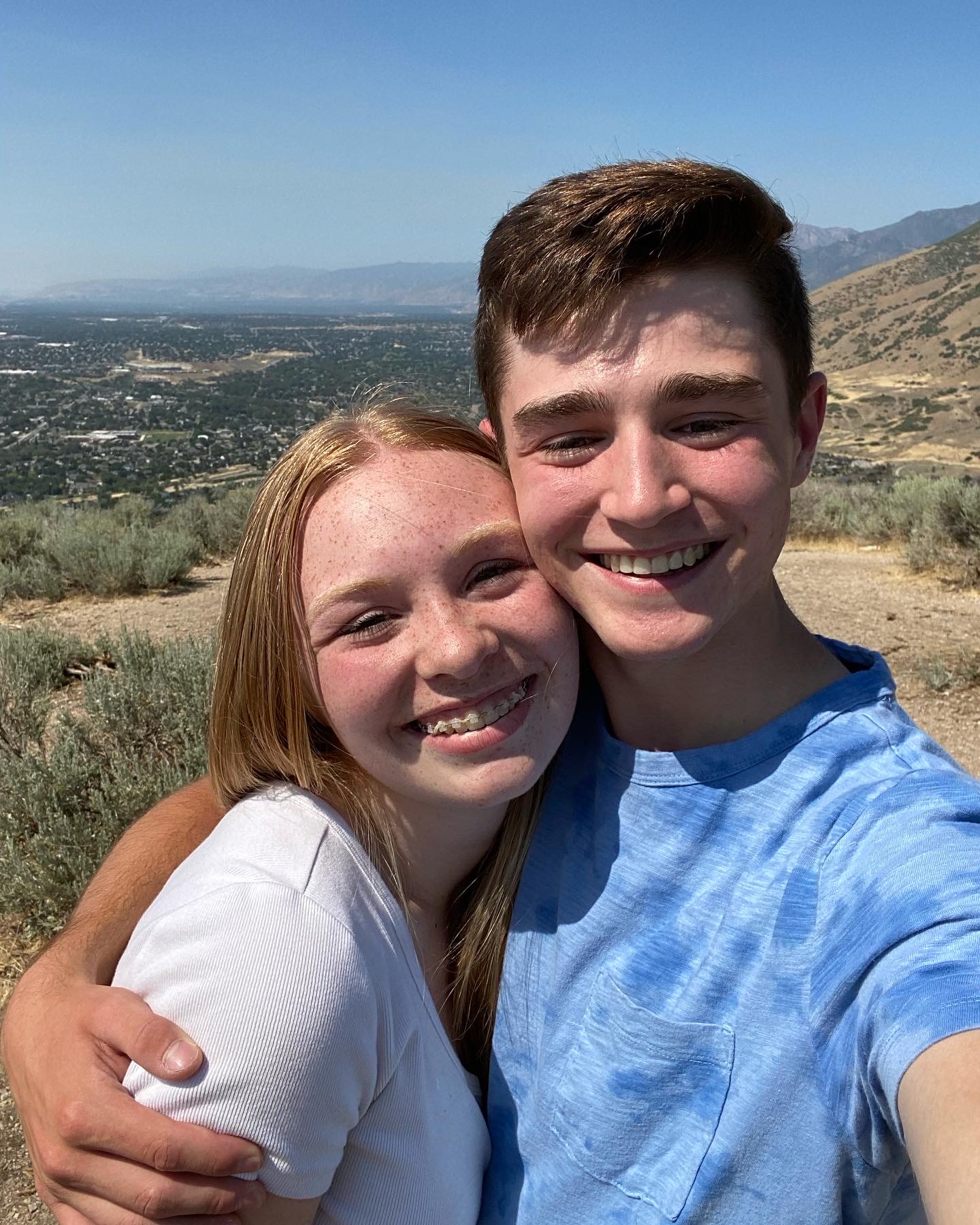 Selfie on a summer hike above the valley