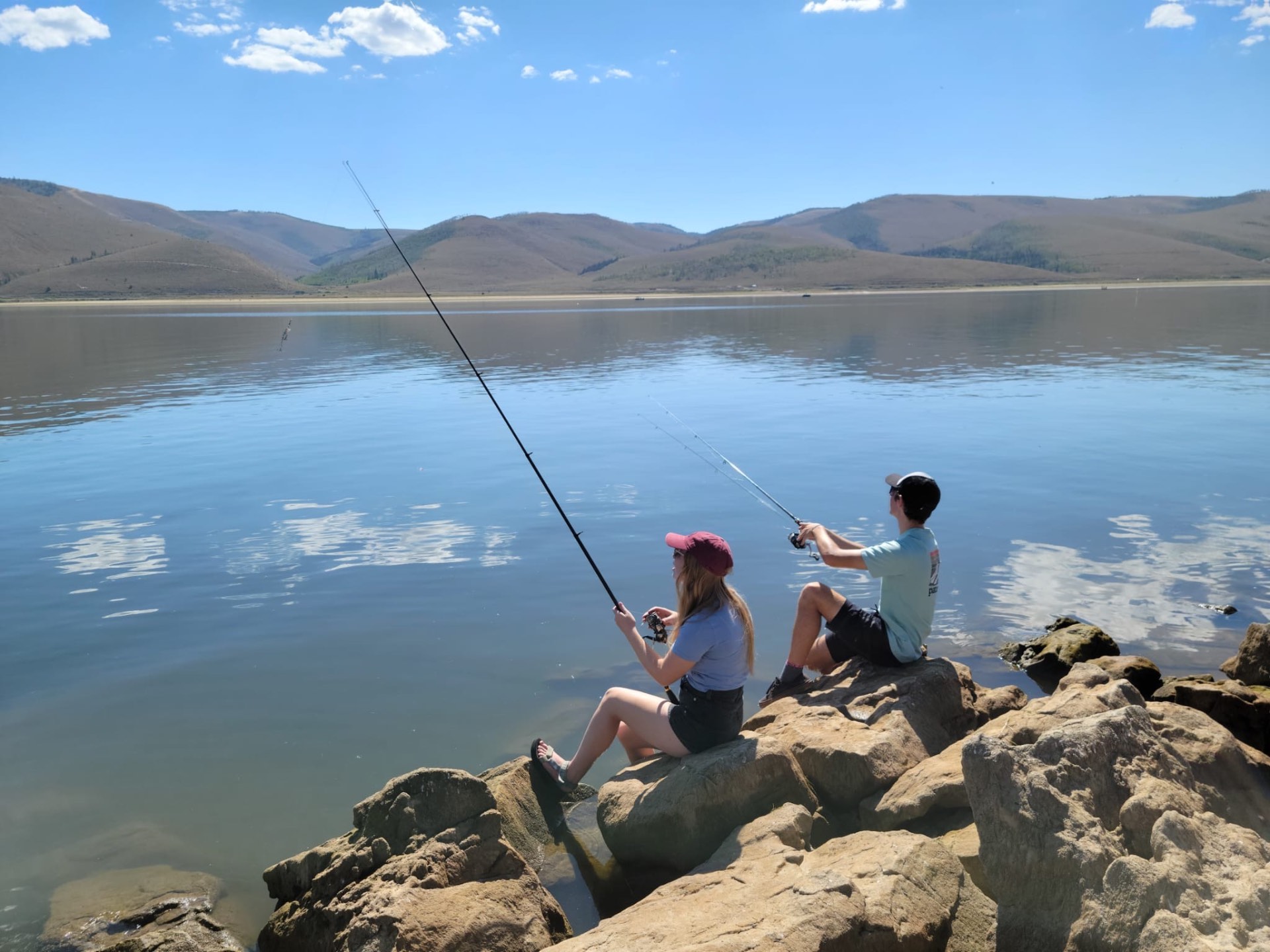 Fishing together at the lake